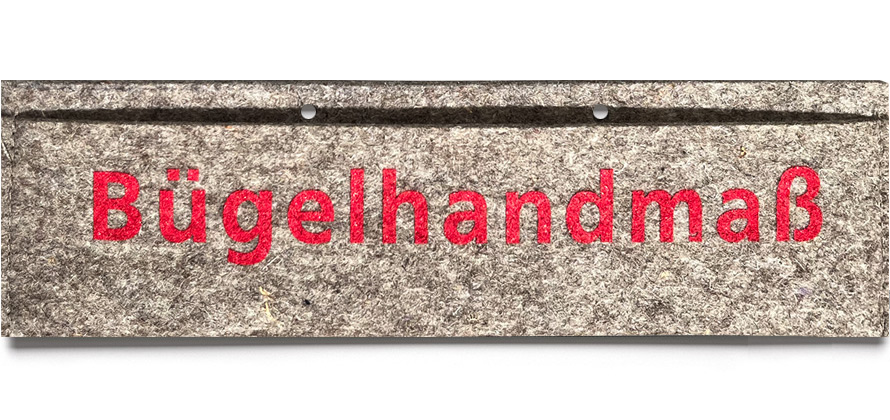 Bedrucktes Etui für Handmass aus Edelstahl