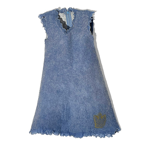 Kinderkleid Meret Nuno Filz hellblau Kinderkleid Meret